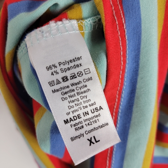 Lot of 2 Lularoe Quarter Sleeve Crewneck Striped Tee Shirt Set - Picture 14 of 14